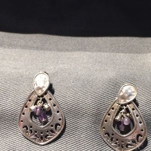 Silpada Jewelry - Amethyst filigree drop post earrings Silpada Jewelry - Amethyst filigree drop post earrings